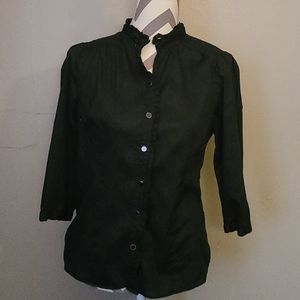 Banana Republic thin black button down shirt